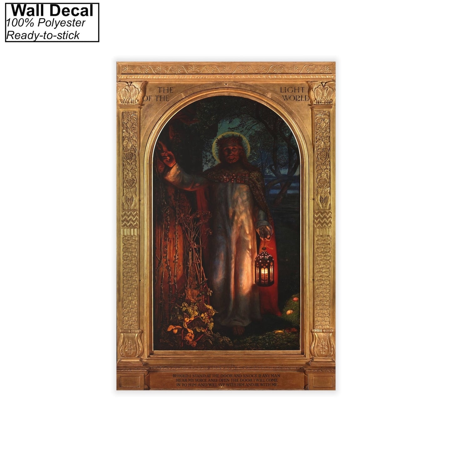 The Light of the World by William Holman Hunt Canvas/Poster Wall Art Reproduction, Jesus Knocking Print