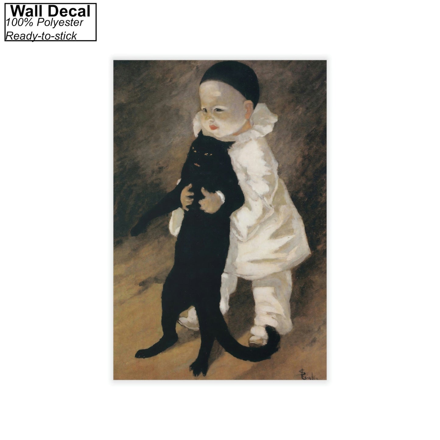 Pierrot and the Cat by Theophile Steinlen Canvas/Poster Wall Art Reproduction