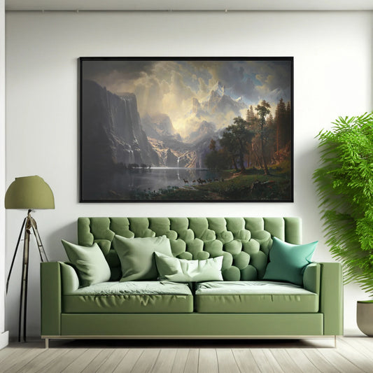 Albert Bierstadt Among the Sierra Nevada Mountains Canvas Wall Art