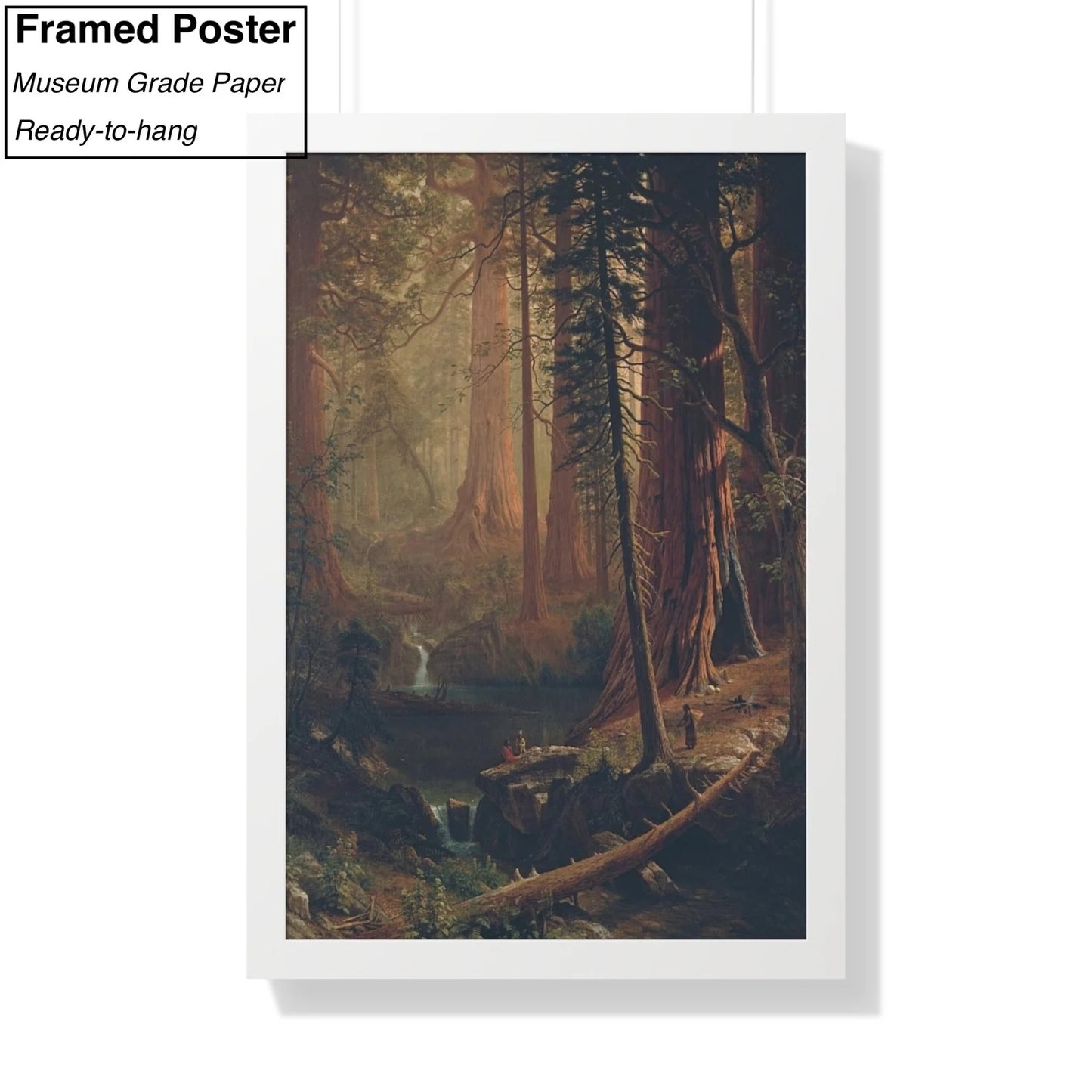 Albert Bierstadt Giant Redwood Trees of California White Framed Poster