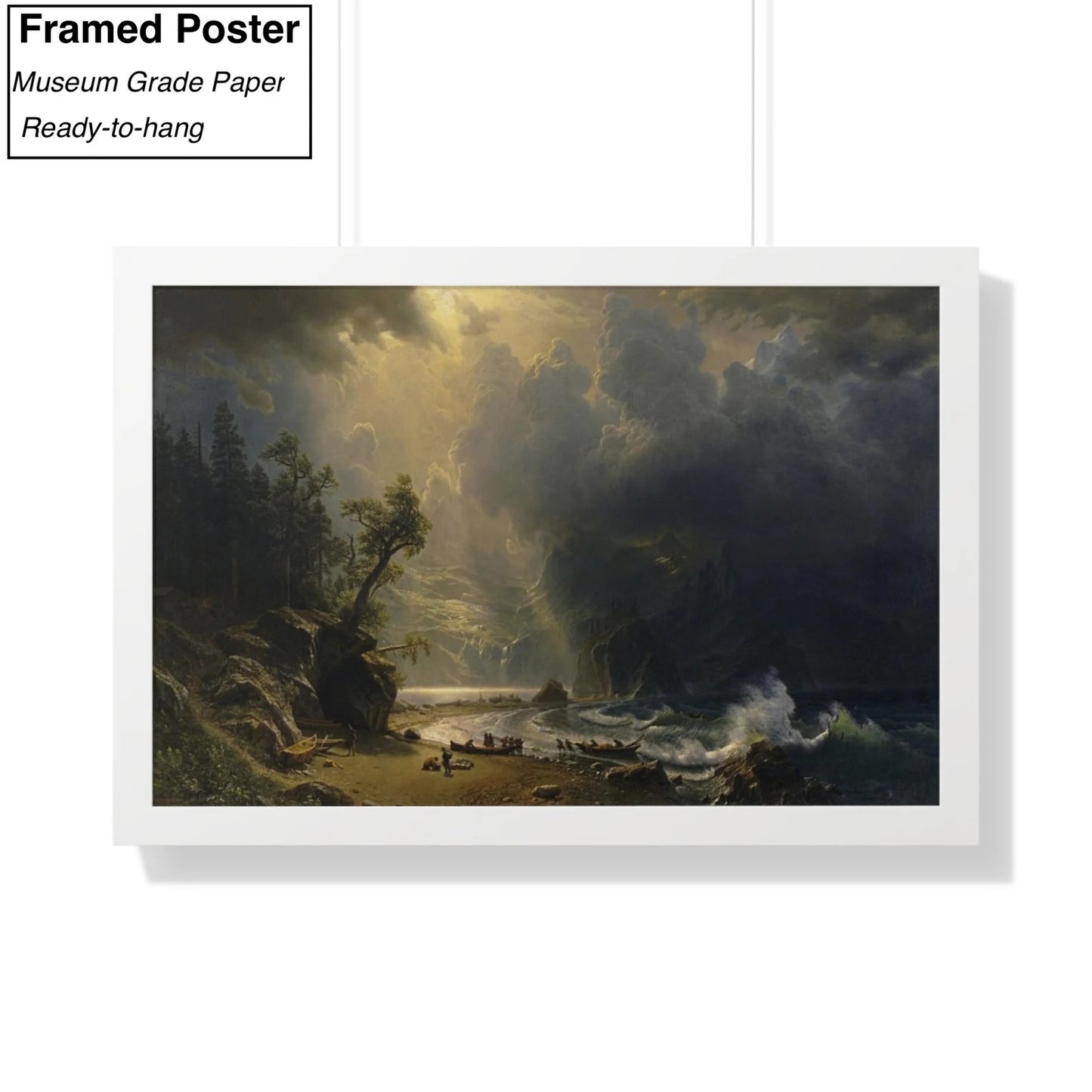 Albert Bierstadt Puget Sound on the Pacific Coast White Framed Poster