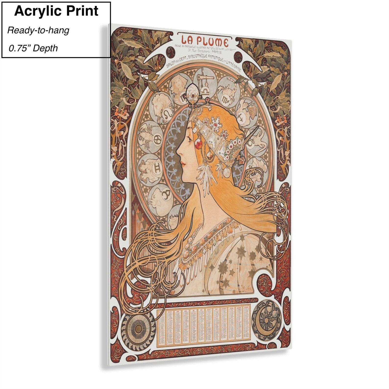 Alphonse Maria Mucha Zodiac Acrylic Print