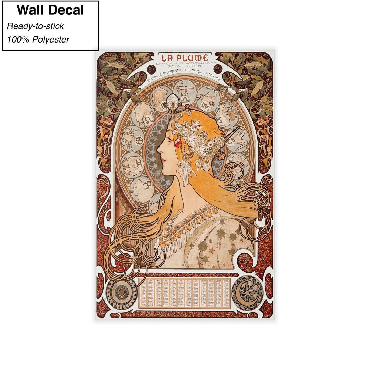 Alphonse Maria Mucha Zodiac Wall Decal