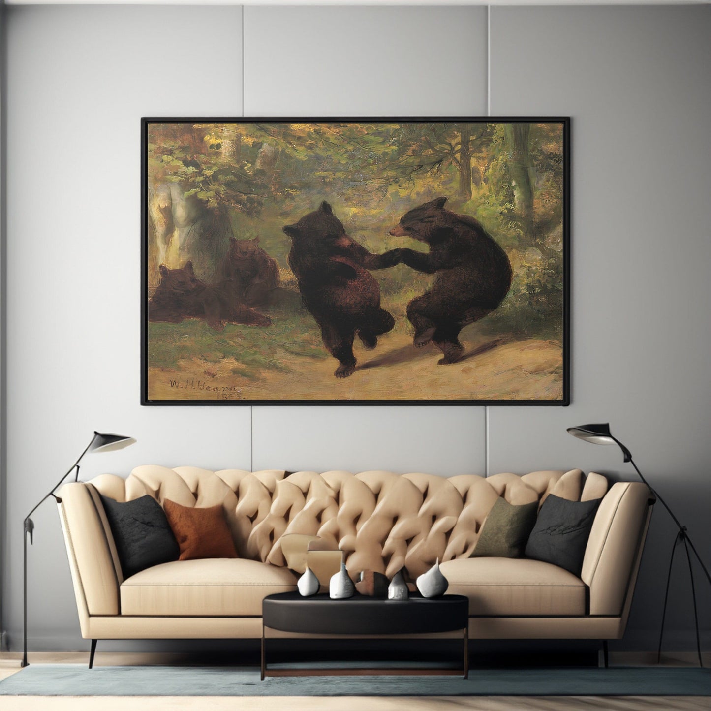 Dancing Bears By William Holbrook Beard Canvas Wall Art