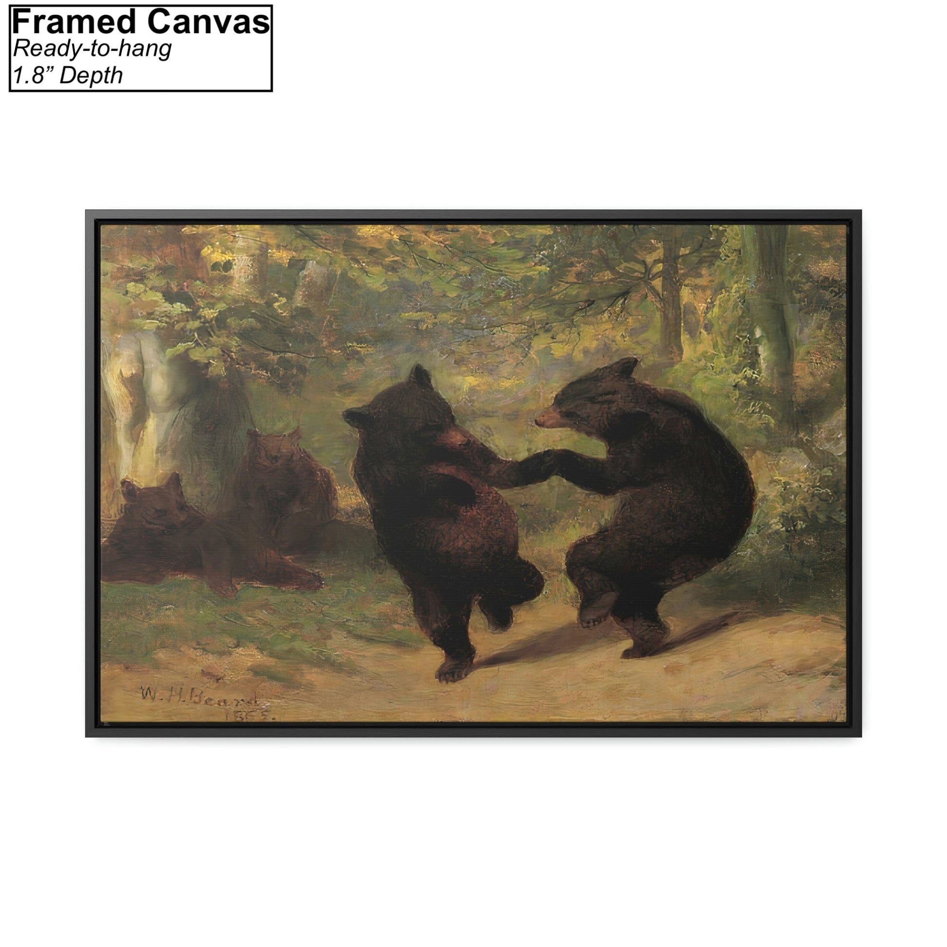 Dancing Bears By William Holbrook Beard Framed Canvas