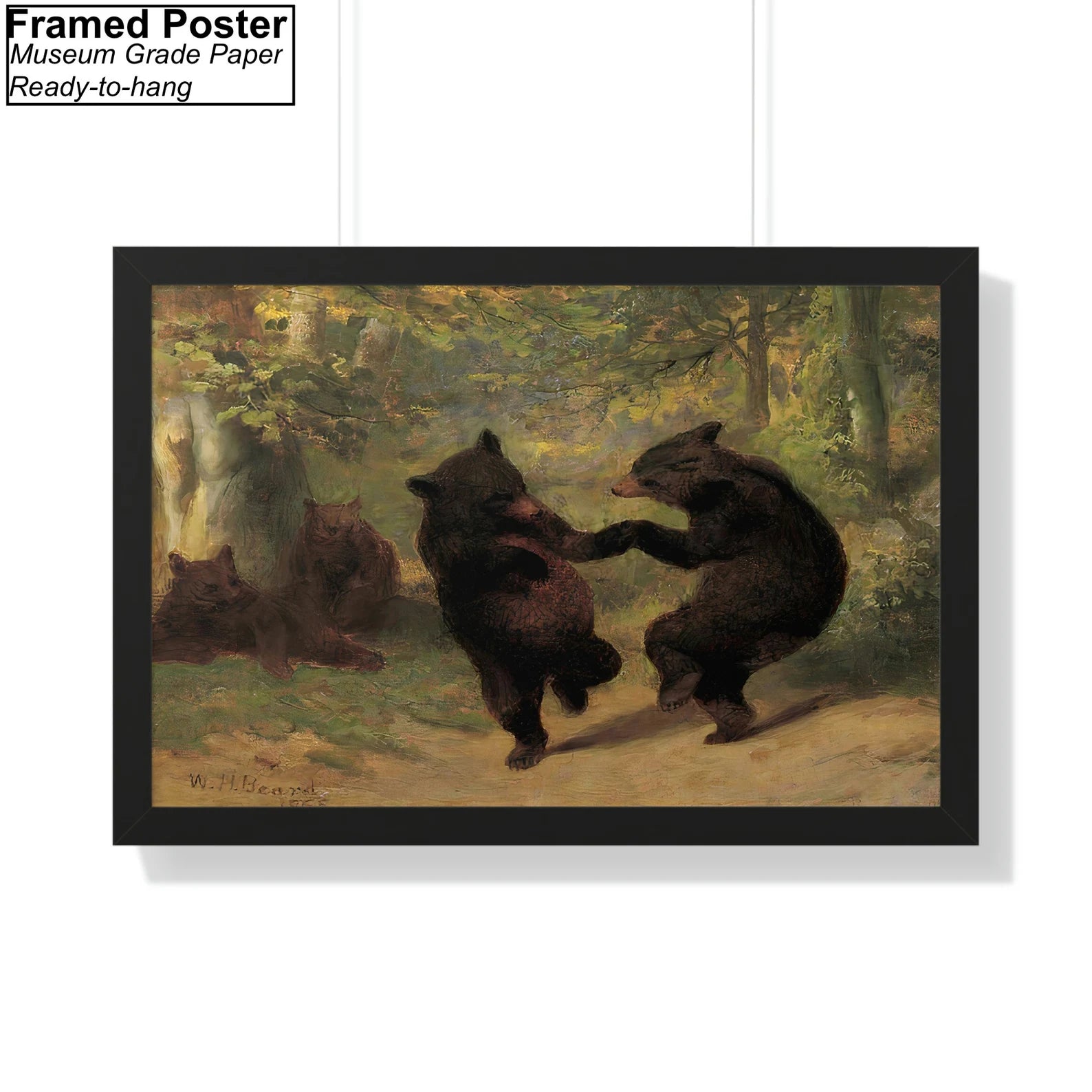 Dancing Bears By William Holbrook Beard Framed Poster