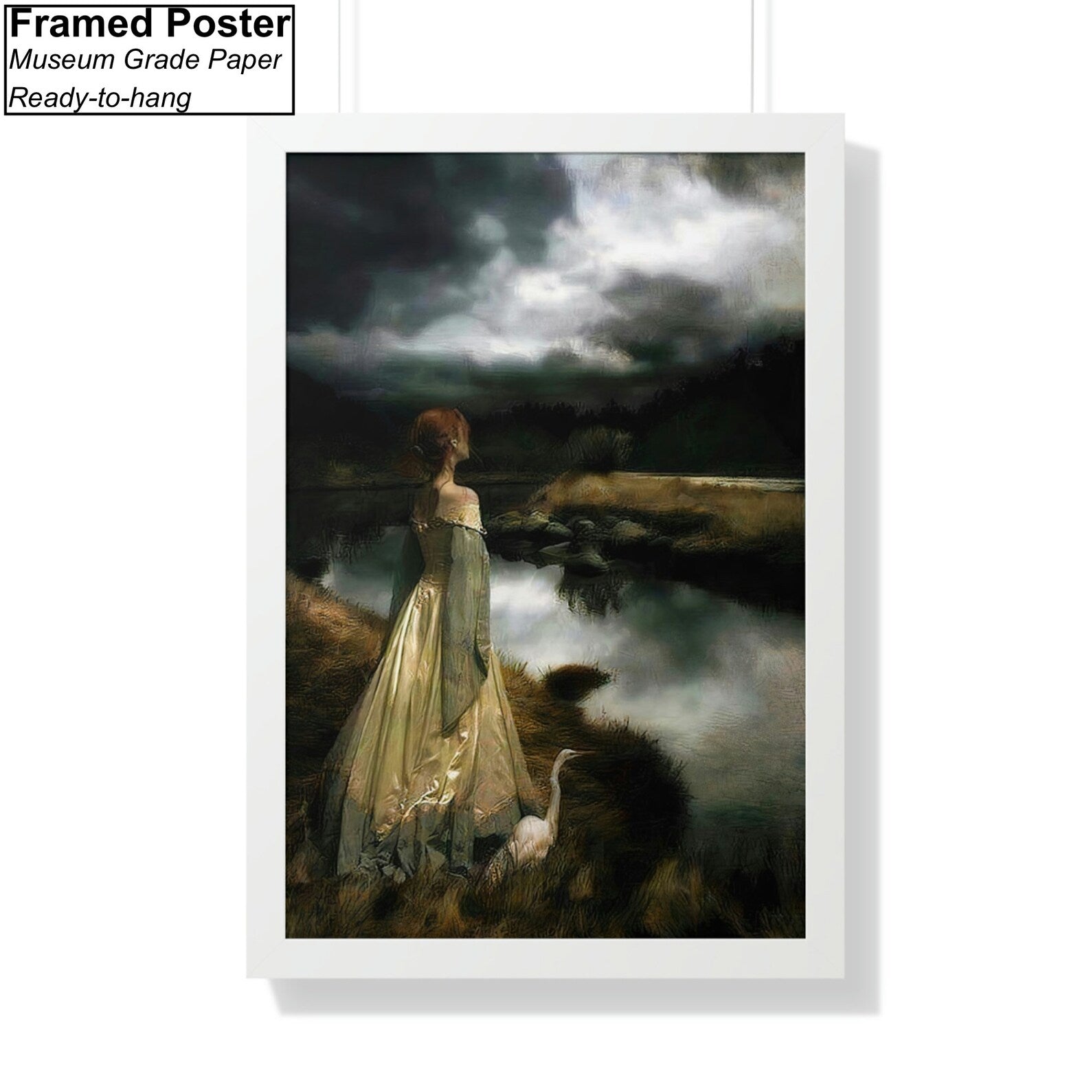 Edward Robert Hughes Whispers on the Wind White Framed Poster