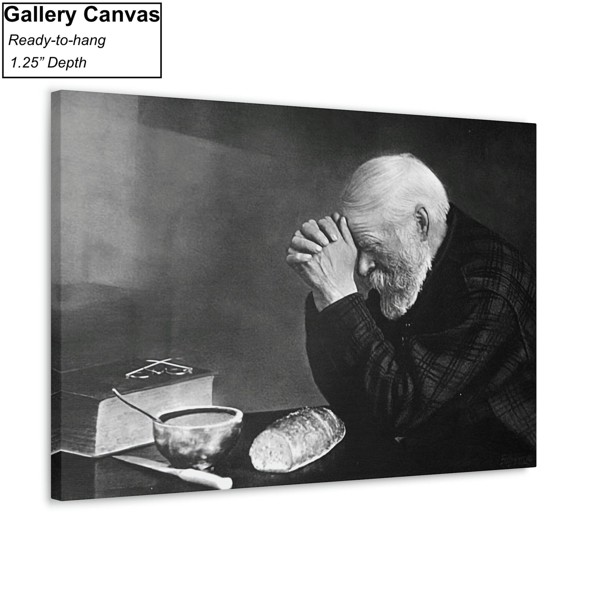 Eric Enstrom Grace Man Praying Over Bread Canvas