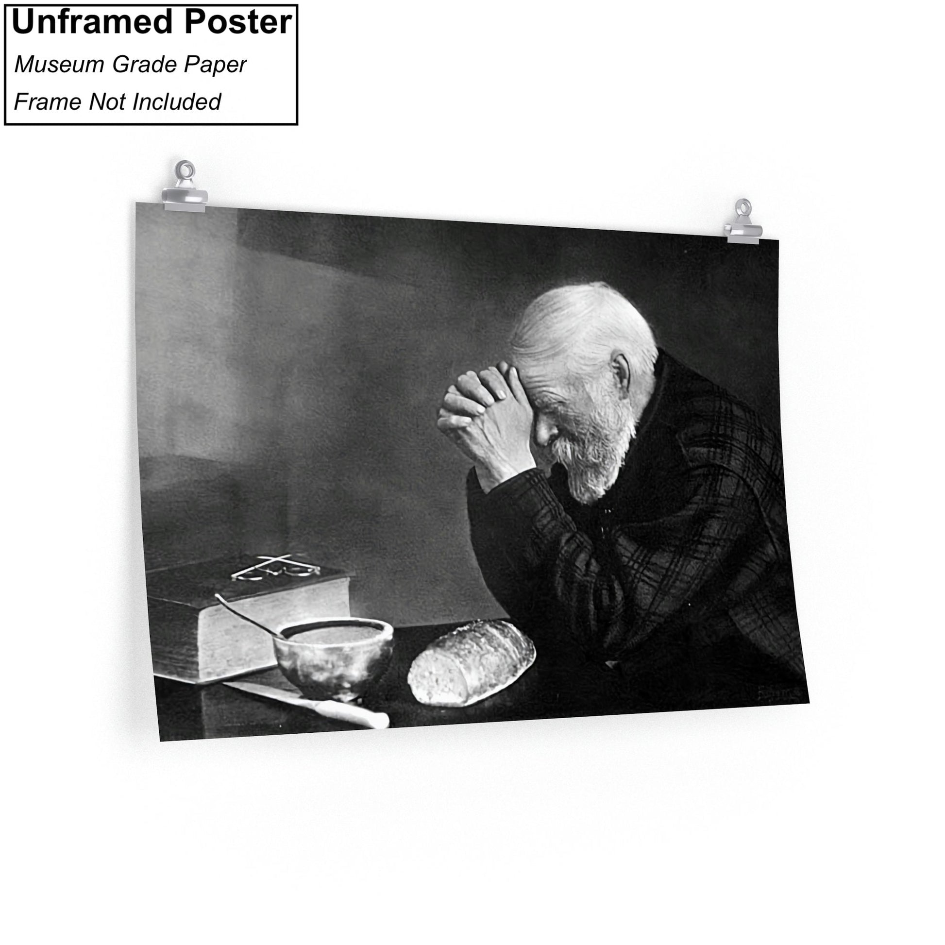 Eric Enstrom Grace Man Praying Over Bread Poster