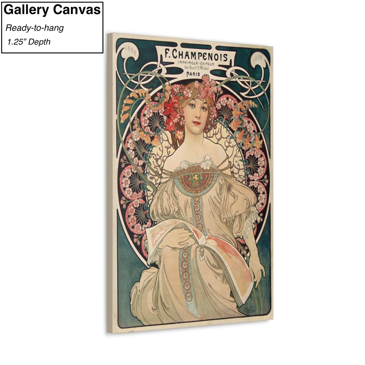 F. Champenois by Alphonse Mucha Canvas