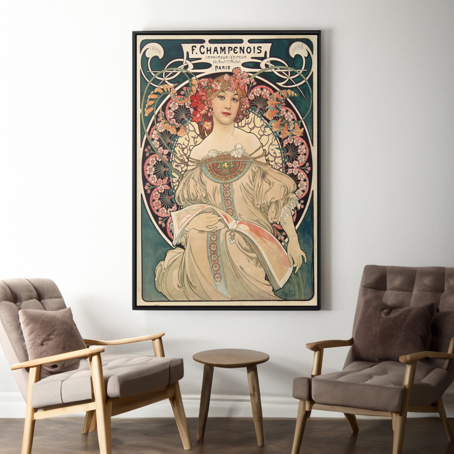 F. Champenois by Alphonse Mucha Painting Print