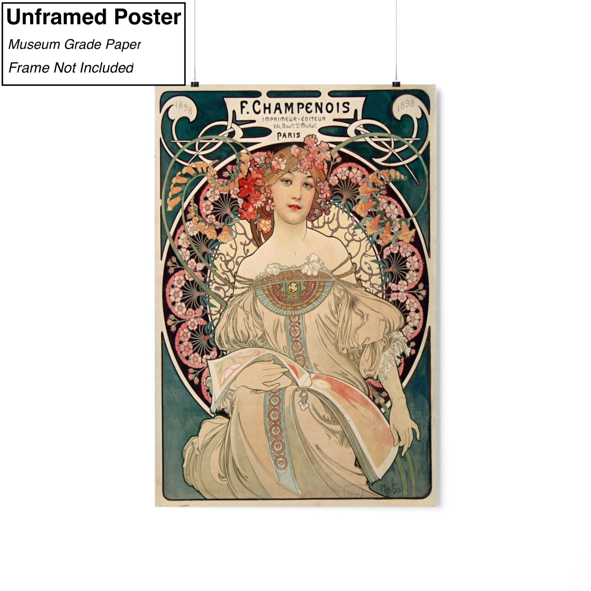 F. Champenois by Alphonse Mucha Poster