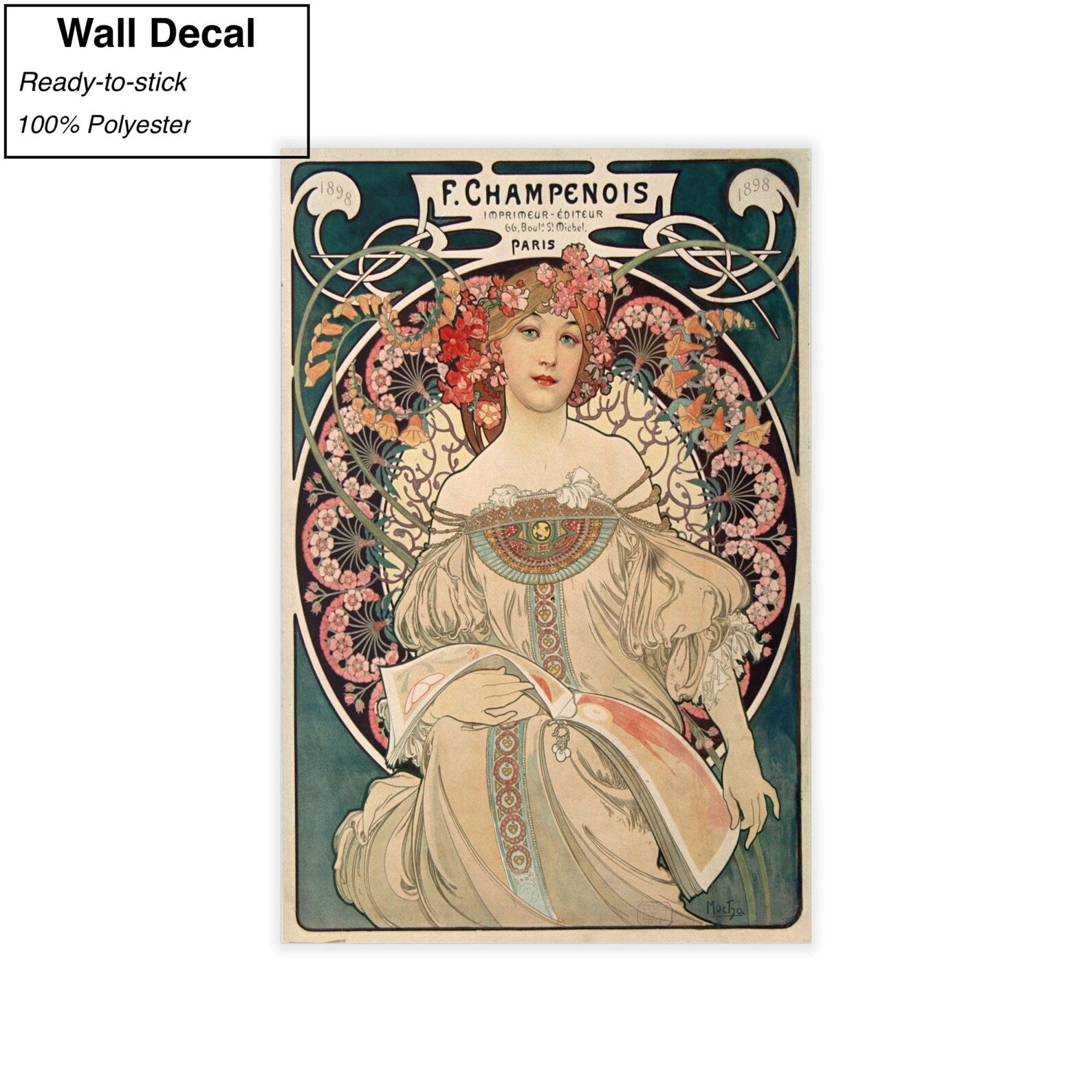 F. Champenois by Alphonse Mucha Wall Decal