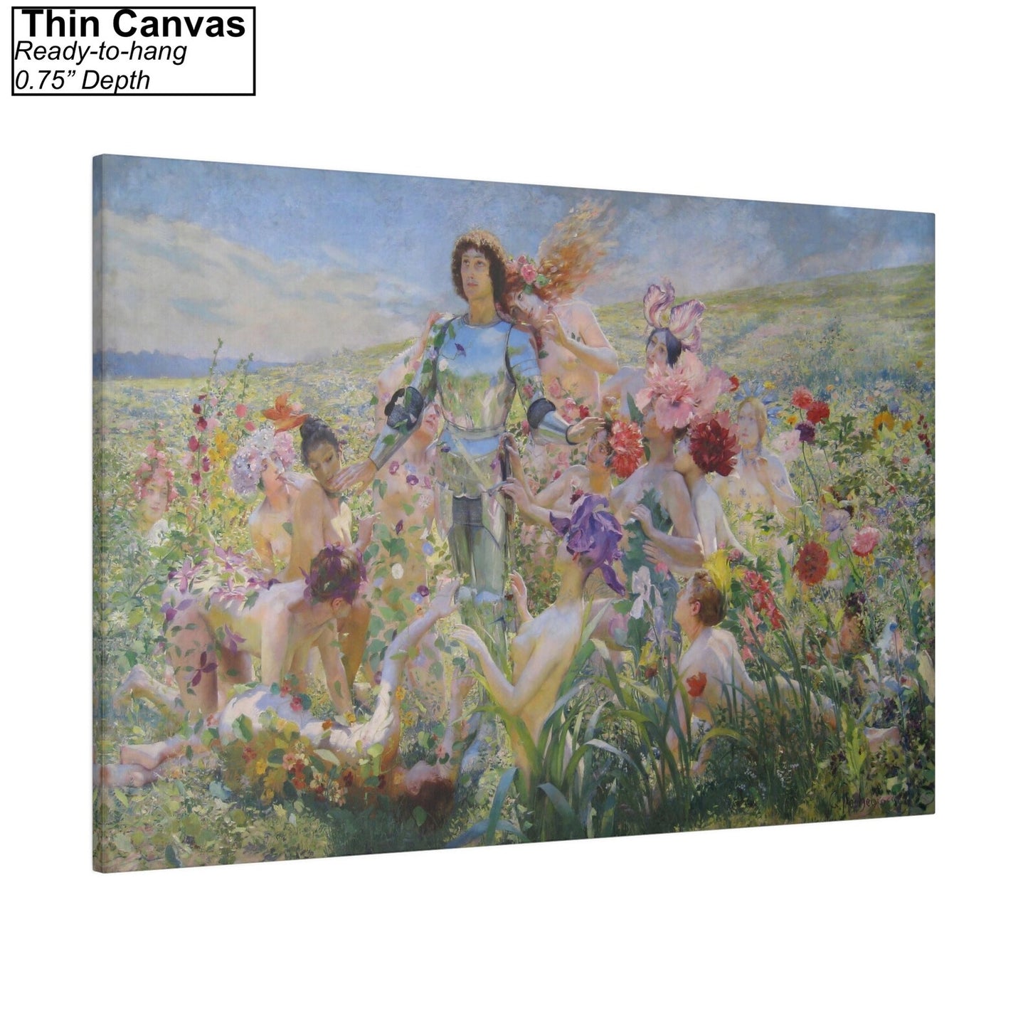 Georges Rochegrosse Le Chevalier aux Fleurs Canvas Print