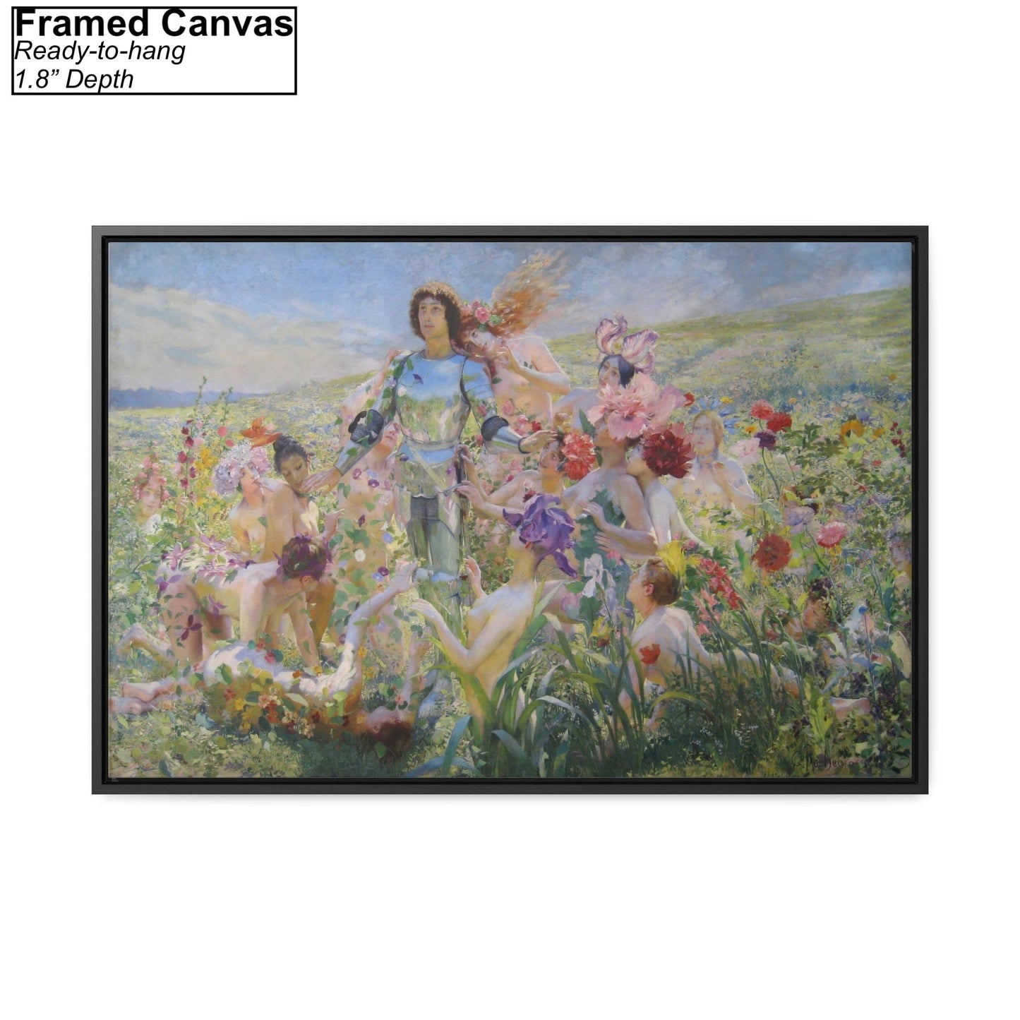 Georges Rochegrosse Le Chevalier aux Fleurs Framed Canvas