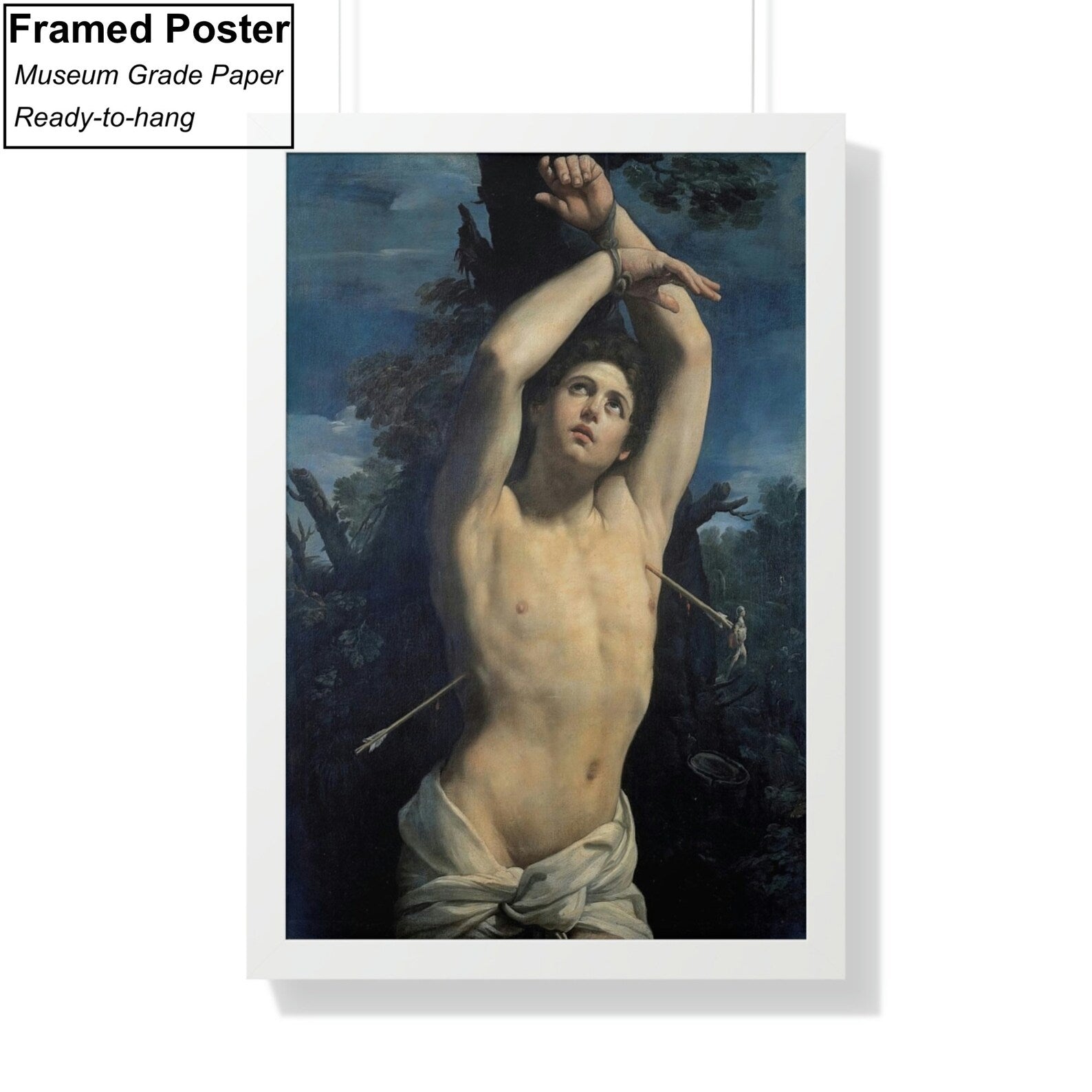 Guido Reni Saint Sebastian White Framed Poster