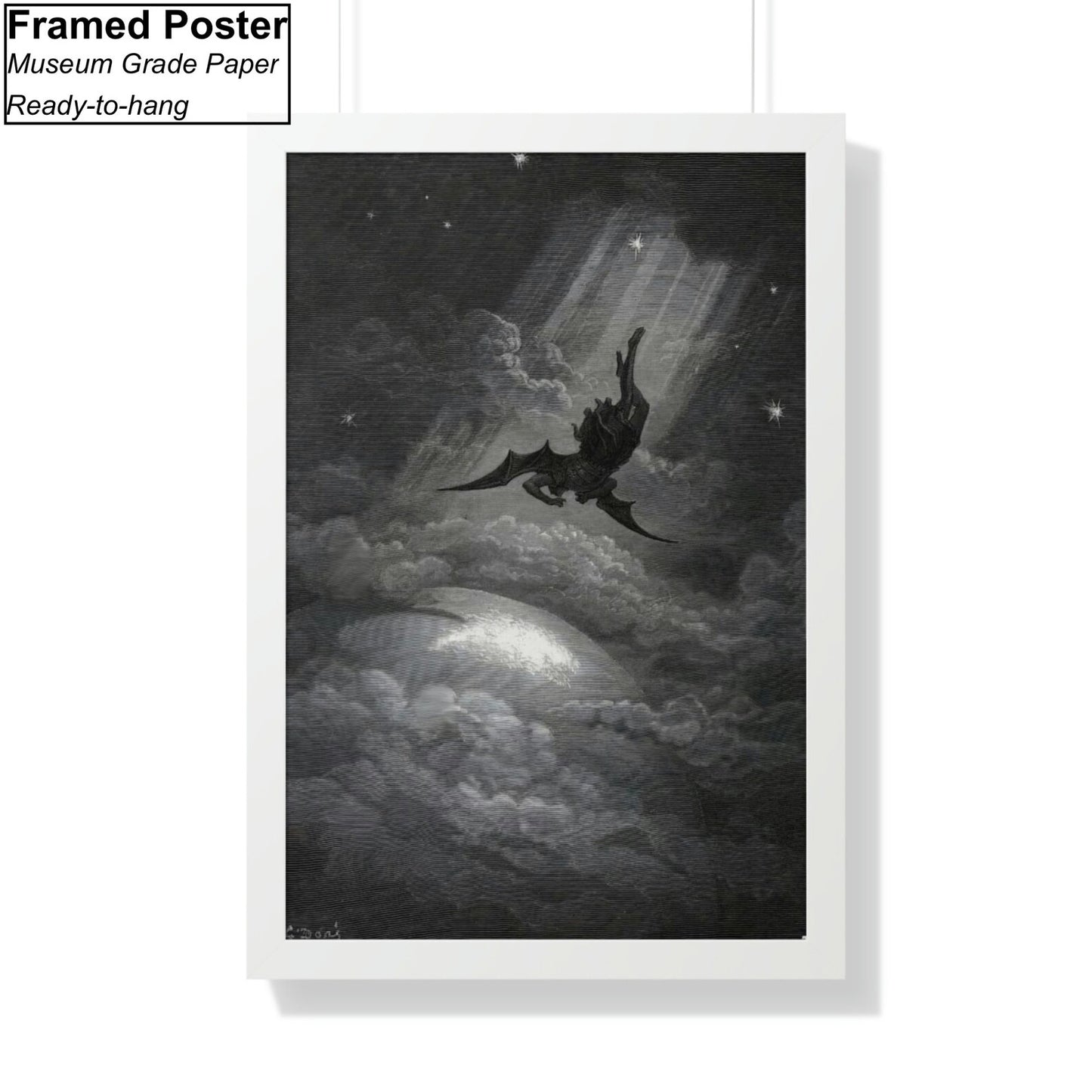 Gustave Dore Paradise Lost White Framed Poster