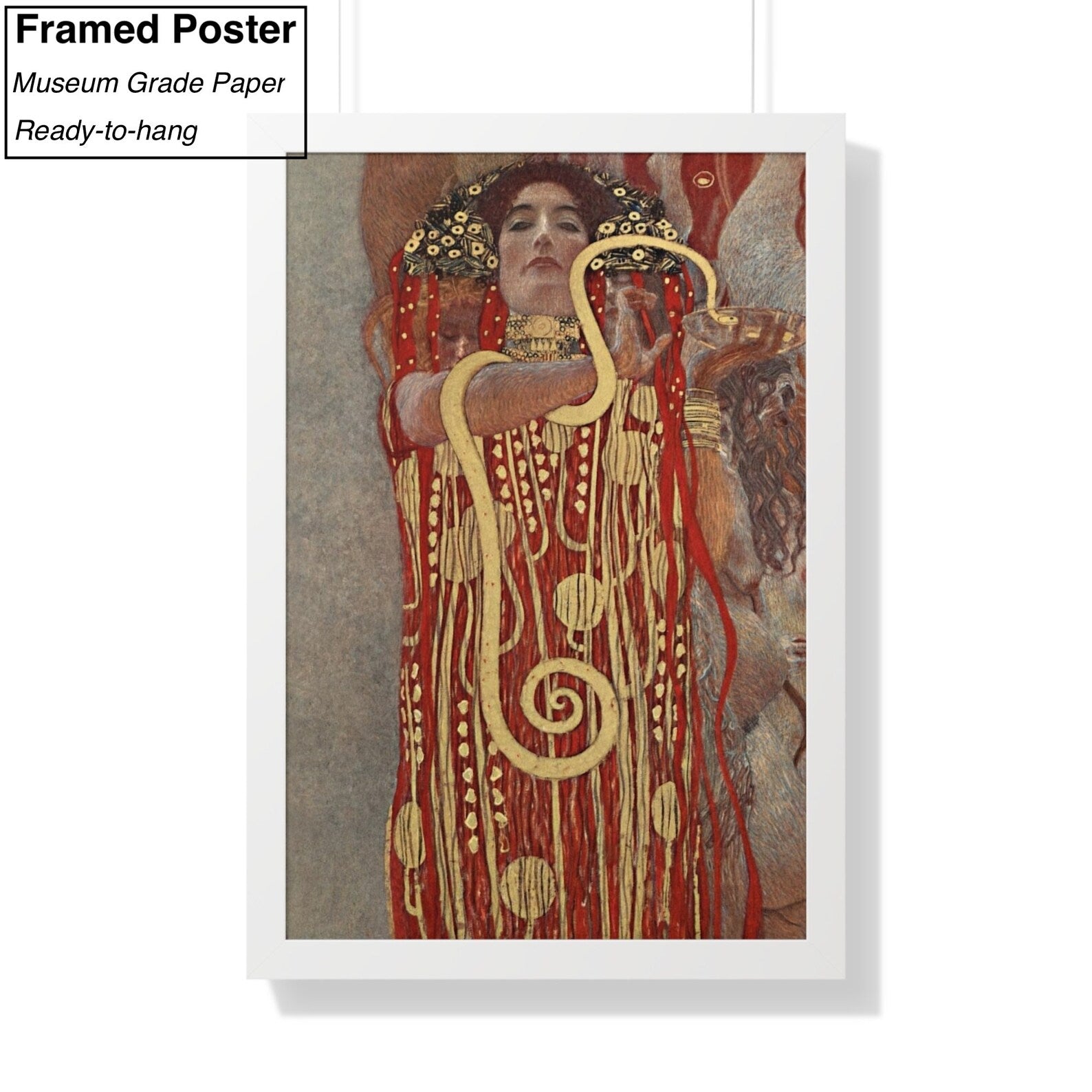 Gustav Klimt Hygieia White Framed Poster