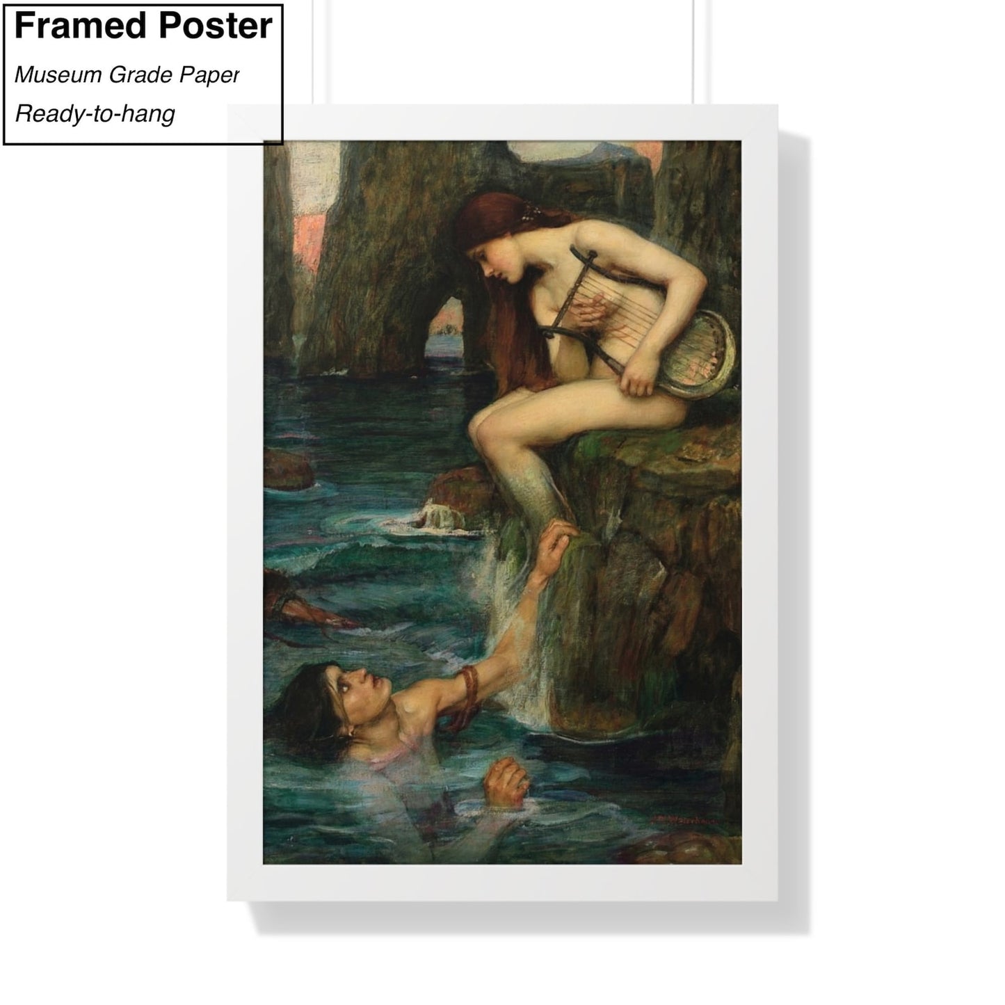 John William Waterhouse The Siren Canvas/Poster Wall Art, Fine Painting Print