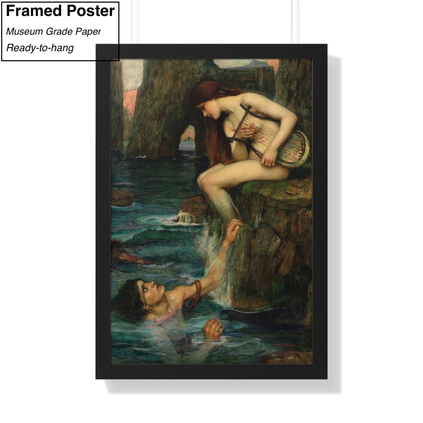 John William Waterhouse The Siren Canvas/Poster Wall Art, Fine Painting Print