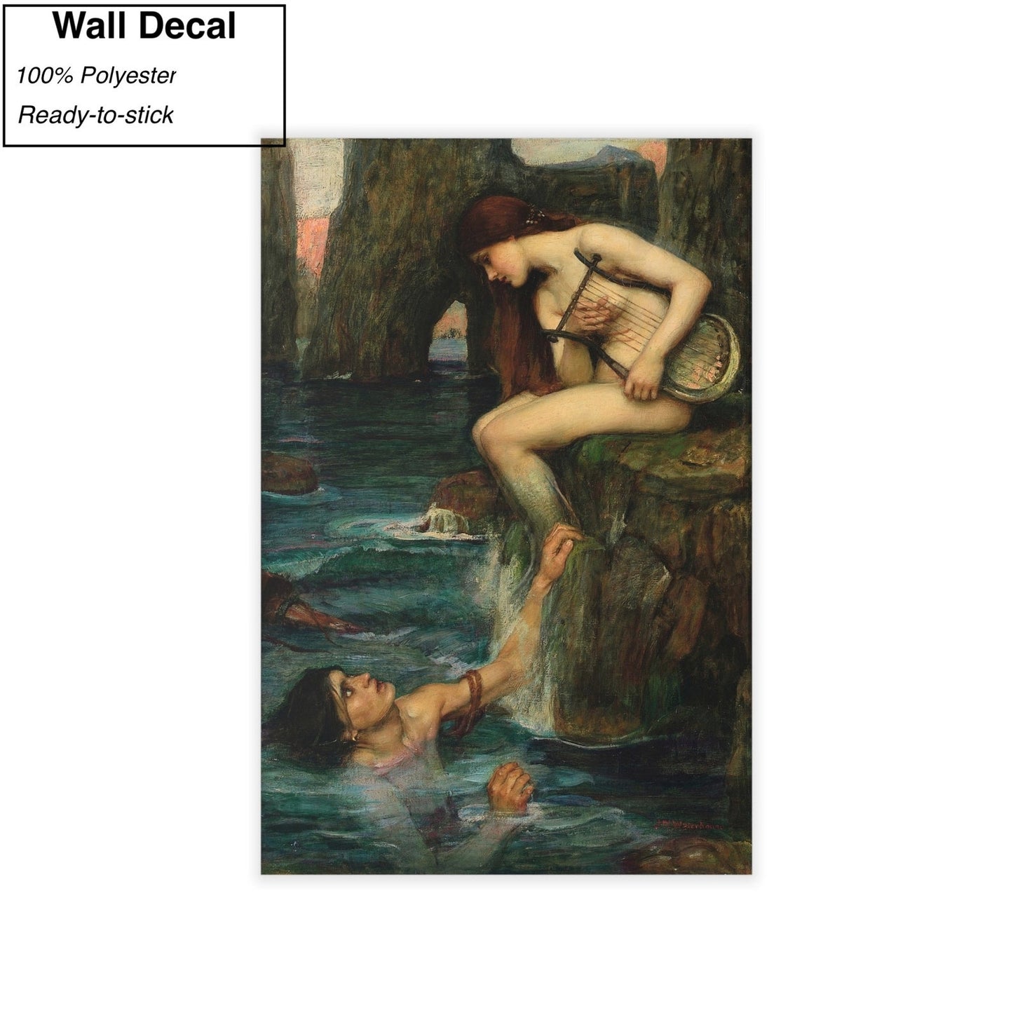 John William Waterhouse The Siren Canvas/Poster Wall Art, Fine Painting Print