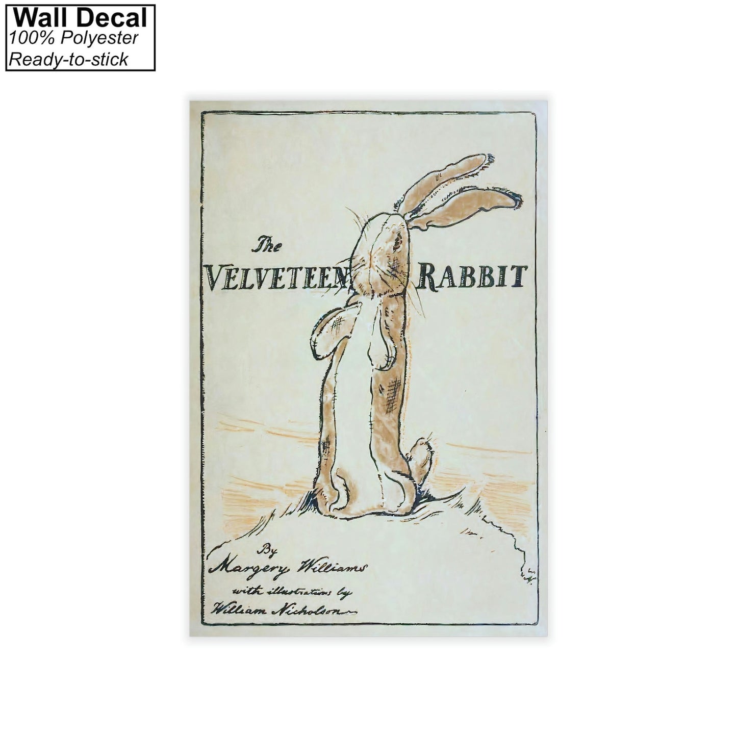 The Velveteen Rabbit Book Cover Canvas/Poster Art Reproduction, Vintage Book Cover Poster, Kids Room Wall Art