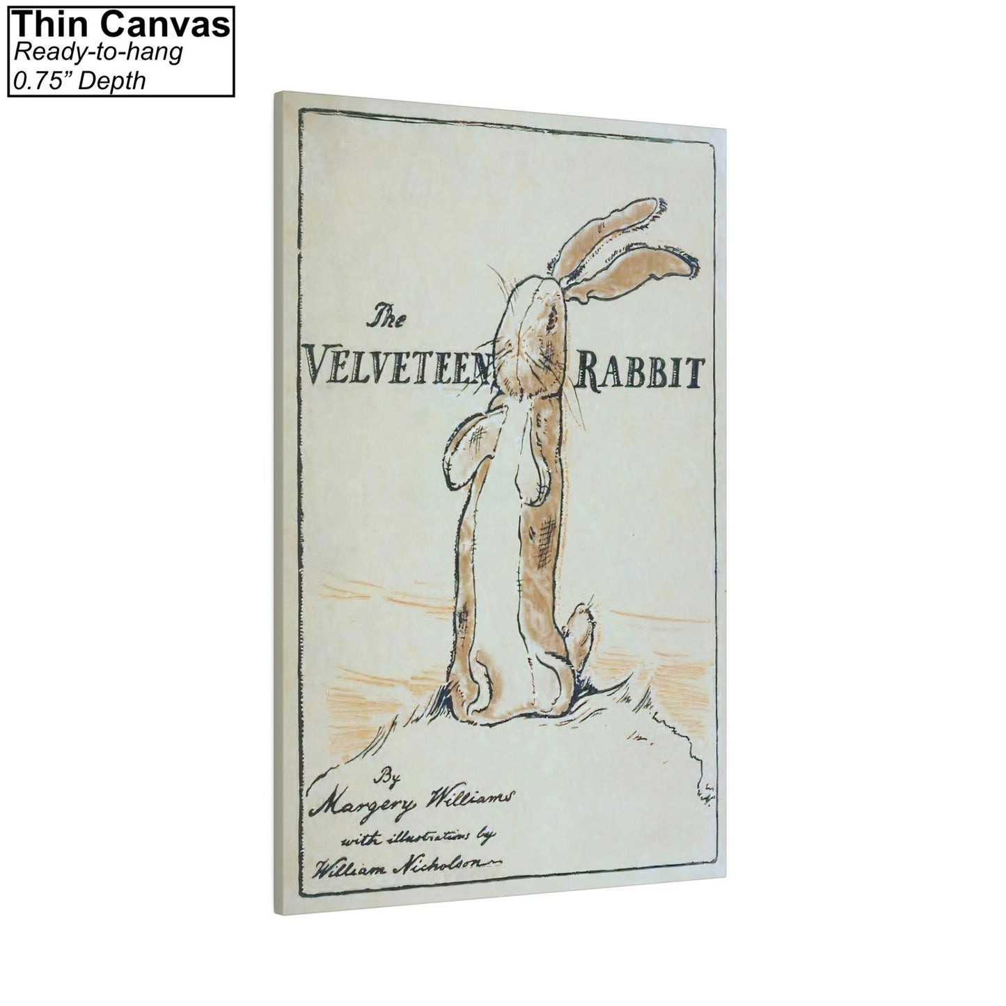 The Velveteen Rabbit Book Cover Canvas/Poster Art Reproduction, Vintage Book Cover Poster, Kids Room Wall Art