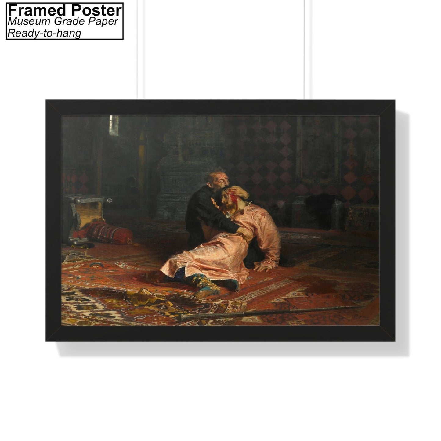 Ivan the Terrible and His Son Ivan by Ilya Replin Framed Poster