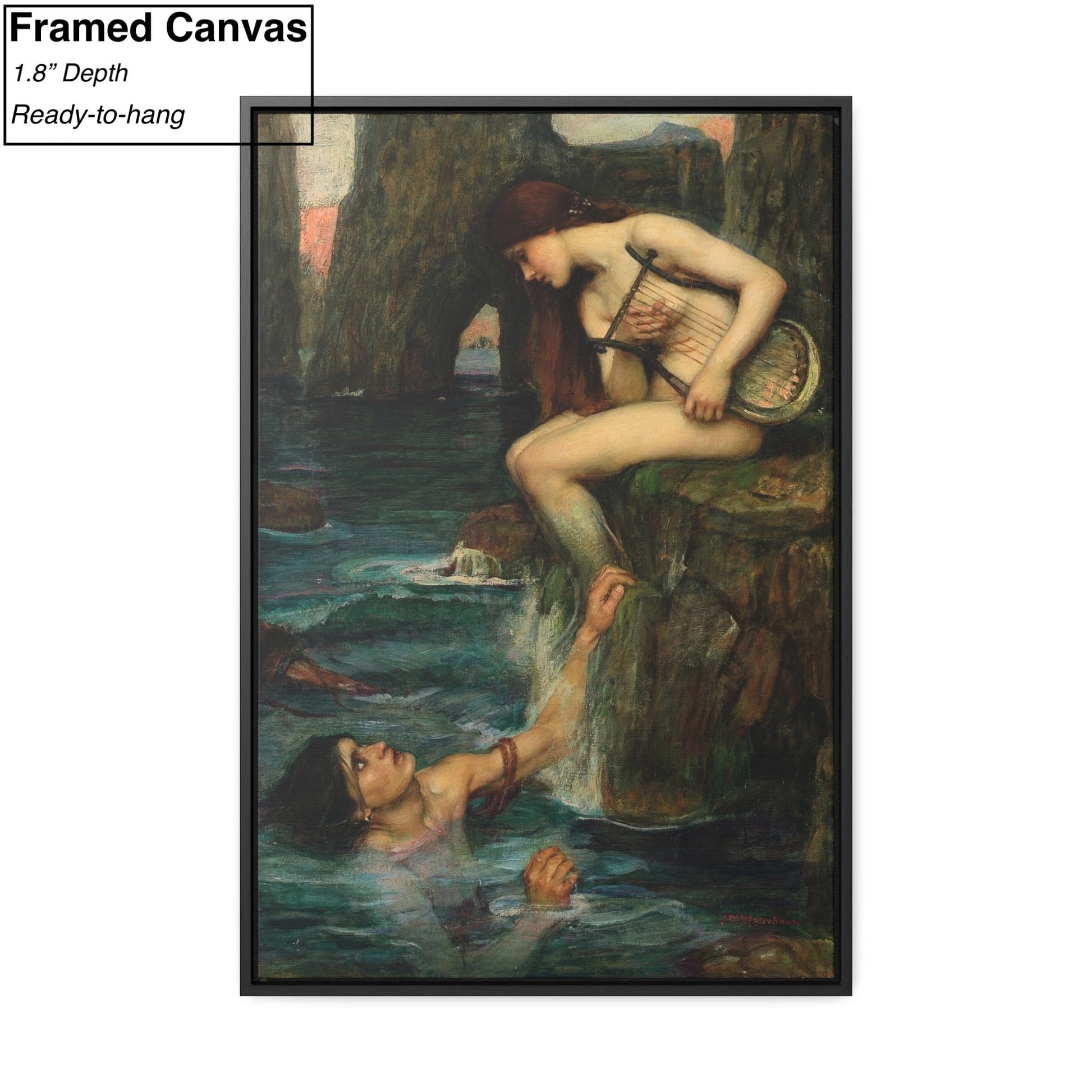 John William Waterhouse The Siren Framed Canvas