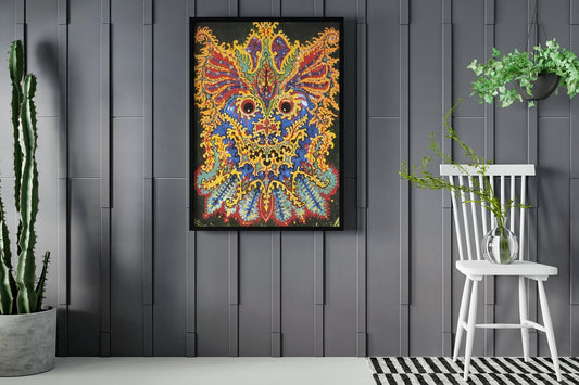 Louis Wain Psychedelic Cat Canvas Wall Art