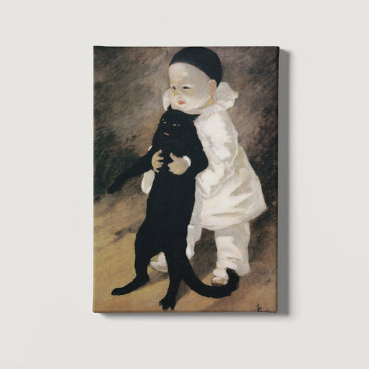 Pierrot and the Cat by Theophile Steinlen Canvas Wall Art