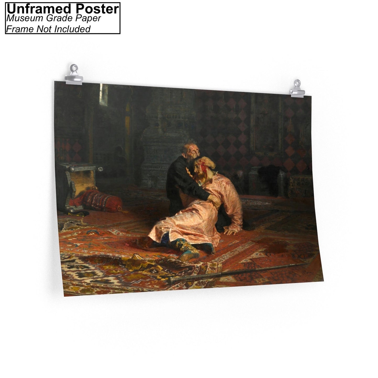 Ivan the Terrible and His Son Ivan by Ilya Replin Unframed Poster