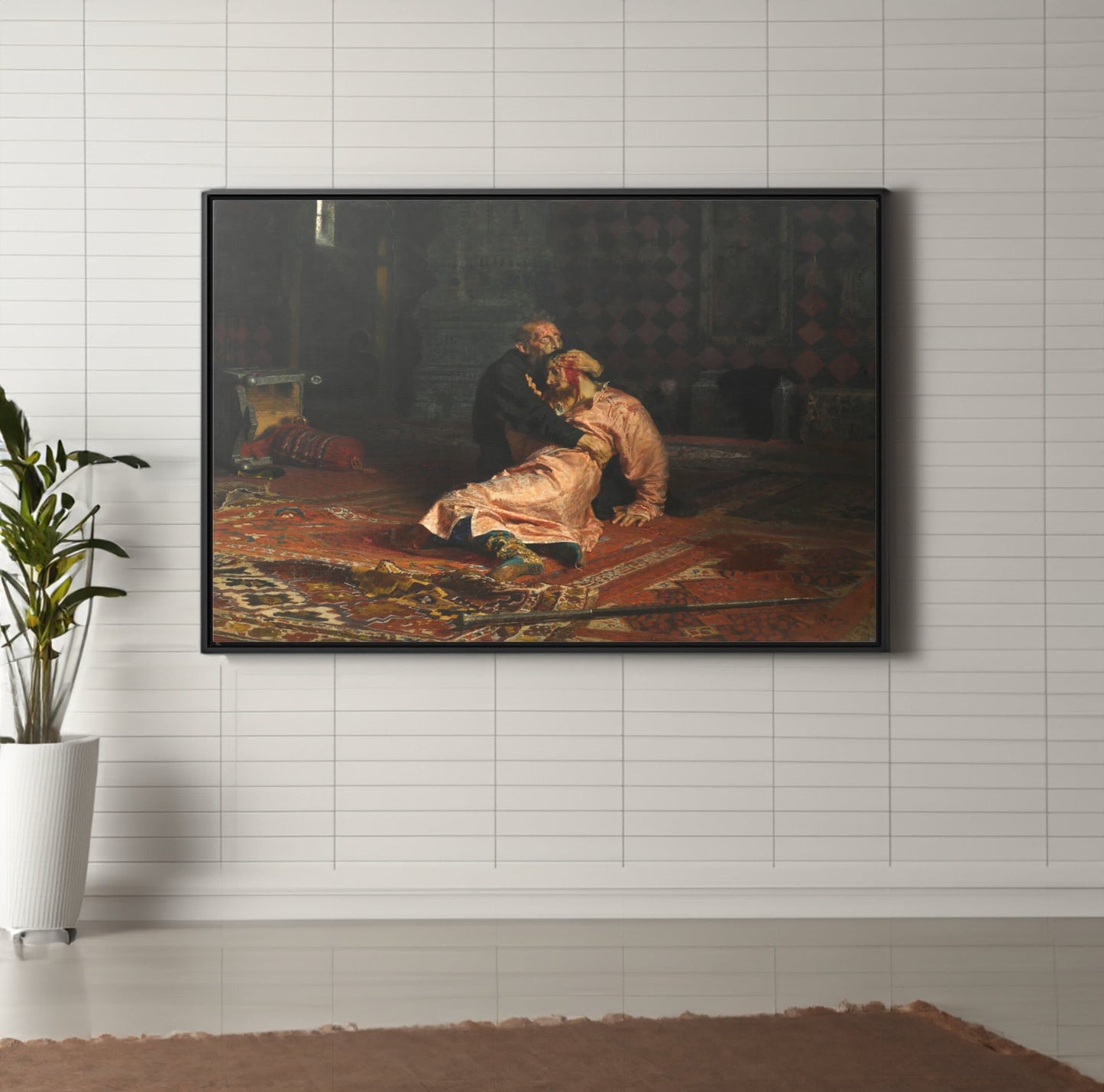 Ivan the Terrible and His Son Ivan by Ilya Replin Canvas Wall Art