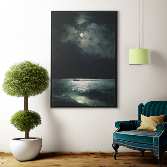 Ivan Aivazovsky The Black Sea at Night Canvas Wall Art