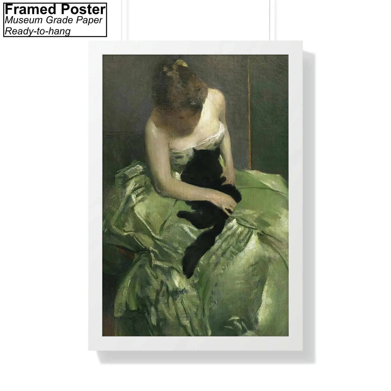 John White Alexander The Woman in the Green Dress Framed Poster
