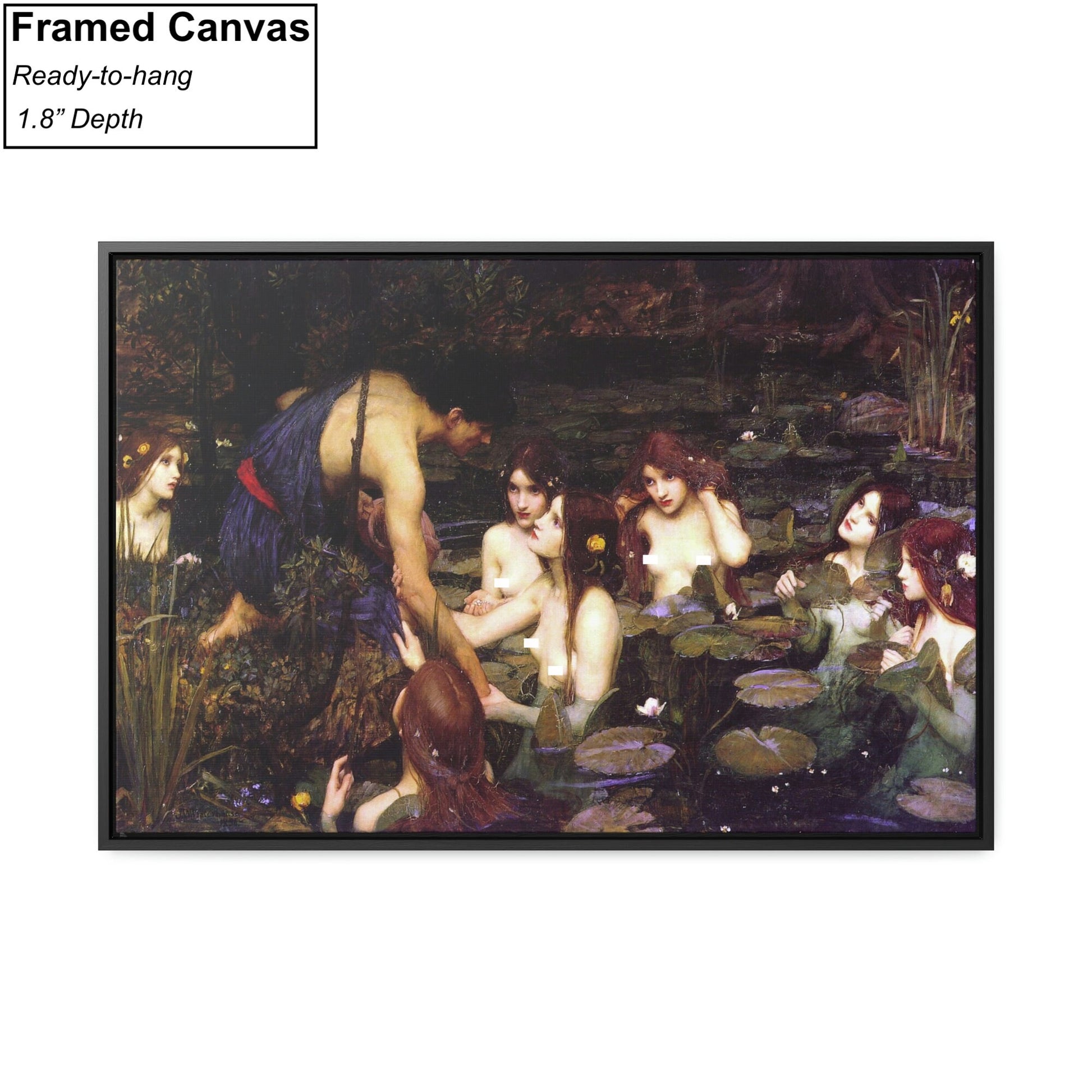 John William Waterhouse Hylas and the Nymphs Framed Canvas