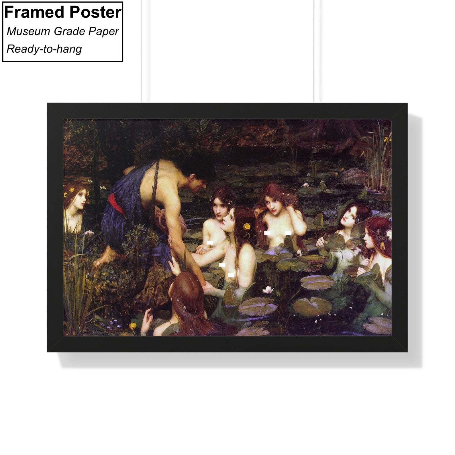 John William Waterhouse Hylas and the Nymphs Framed Poster