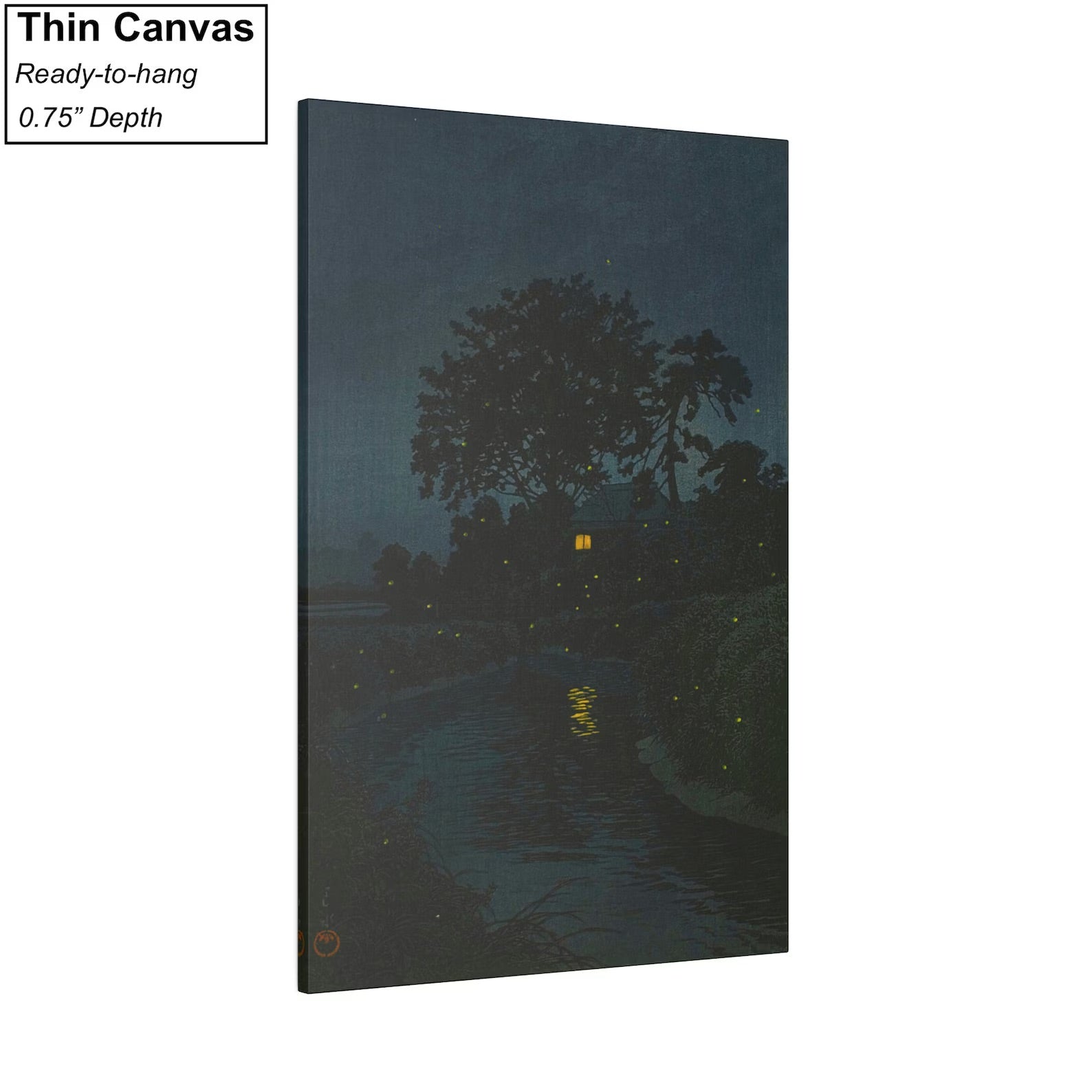 Kawase Hasui Fireflies at Minuma River in Omiya Canvas Print