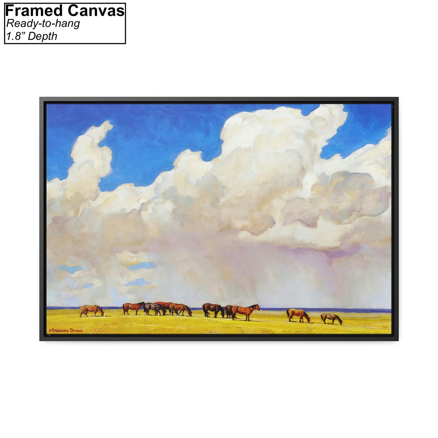 Maynard Dixon Prairie Shower Framed Canvas