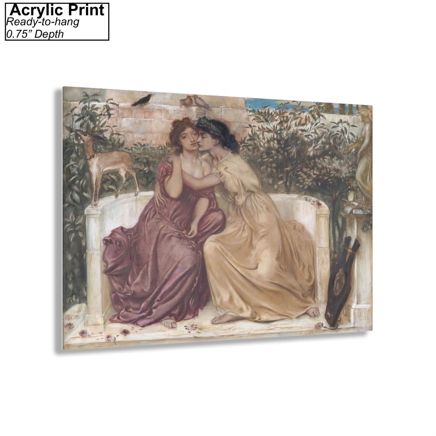 Sappho and Erinna in a Garden at Mytilen by Simeon Solomon Acrylic Print