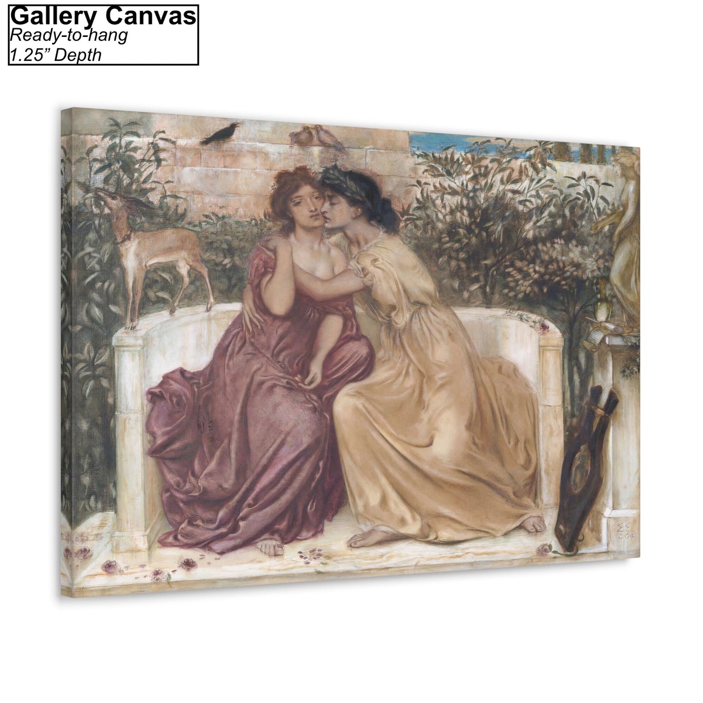 Sappho and Erinna in a Garden at Mytilen by Simeon Solomon Canvas