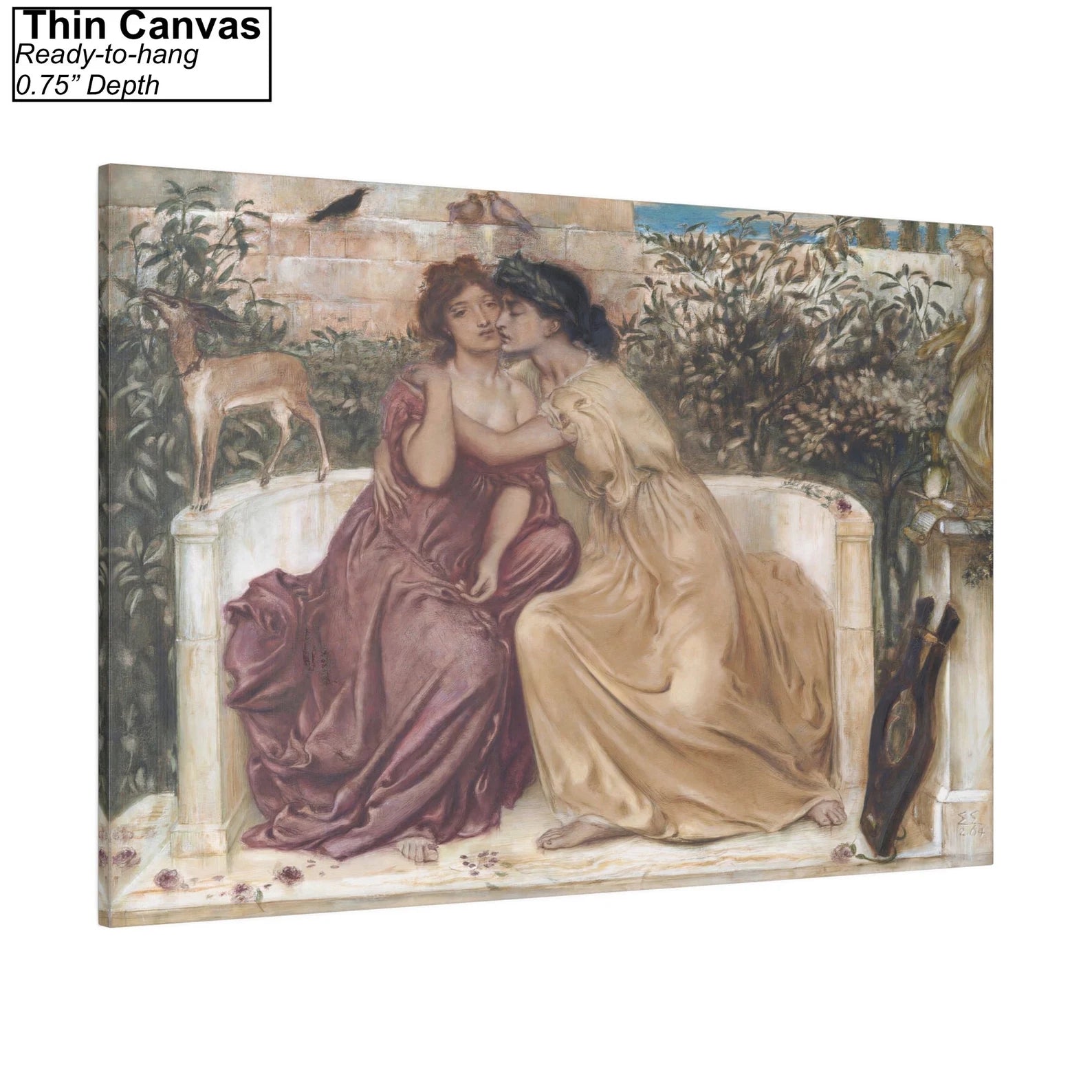 Simeon Solomon Sappho and Erinna in a Garden at Mytilen Canvas Print