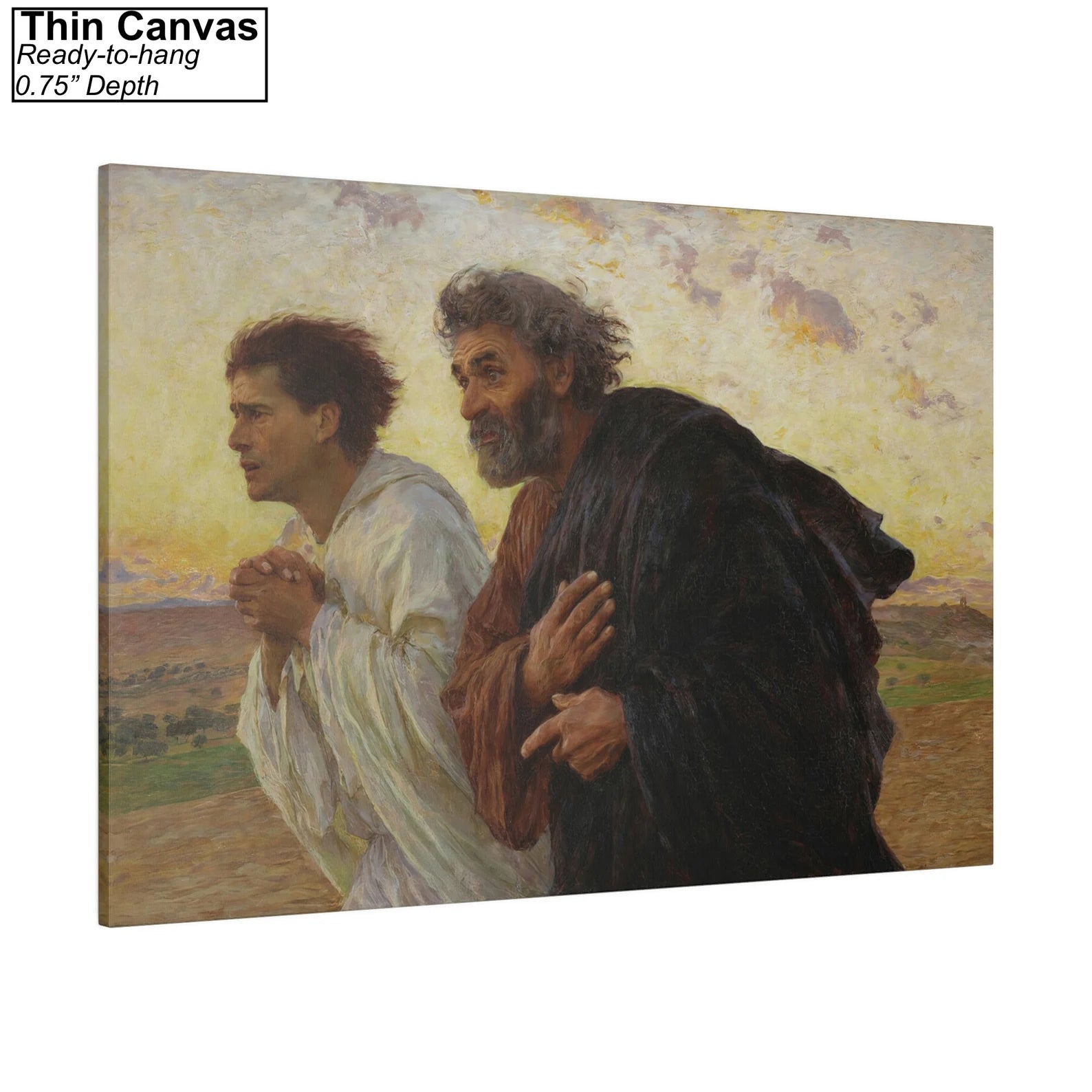The Disciples Peter and John Running to the Tomb on the Morning of the Resurrection Canvas Print