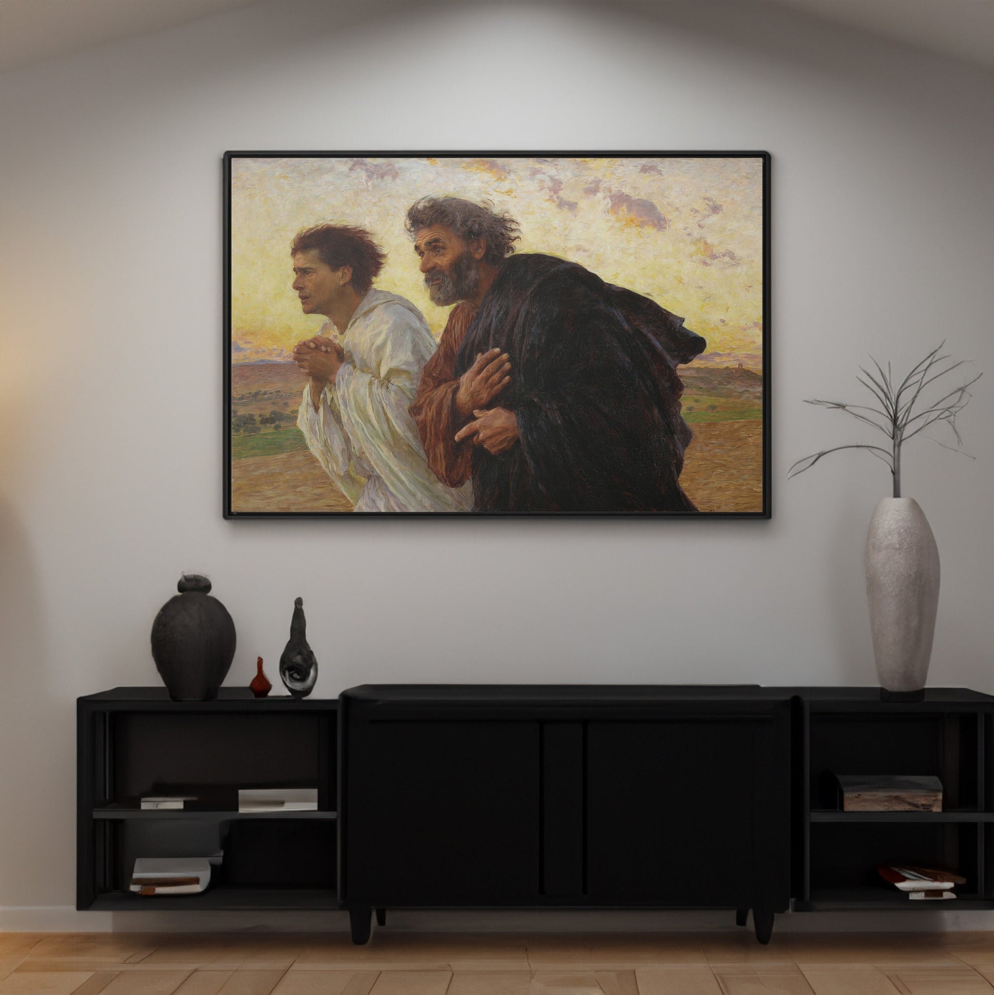 The Disciples Peter and John Running to the Tomb on the Morning of the Resurrection Canvas Wall Art
