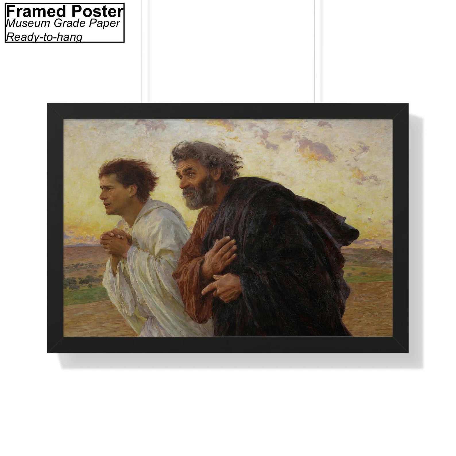 The Disciples Peter and John Running to the Tomb on the Morning of the Resurrection Framed Poster