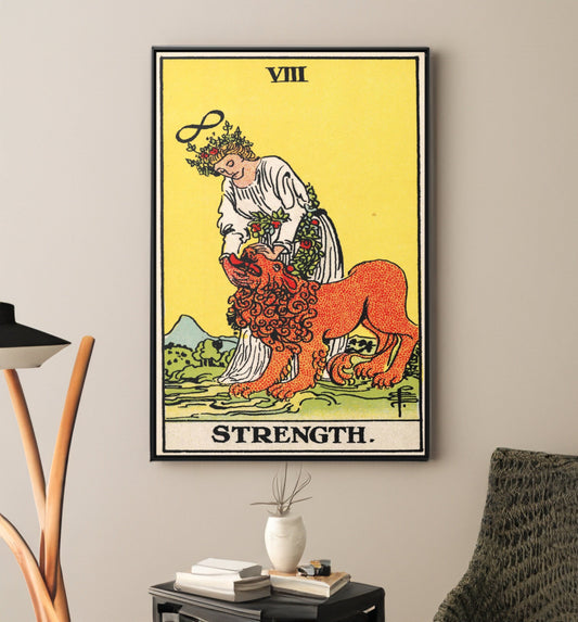 The Strength Tarot Card Canvas Wall Art