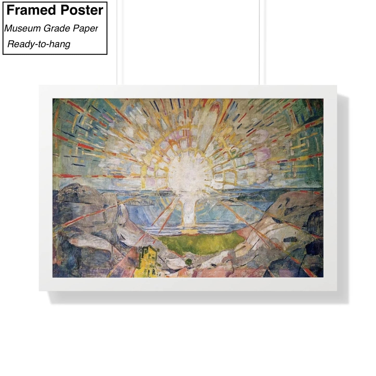 The Sun Illustration White Framed Poster