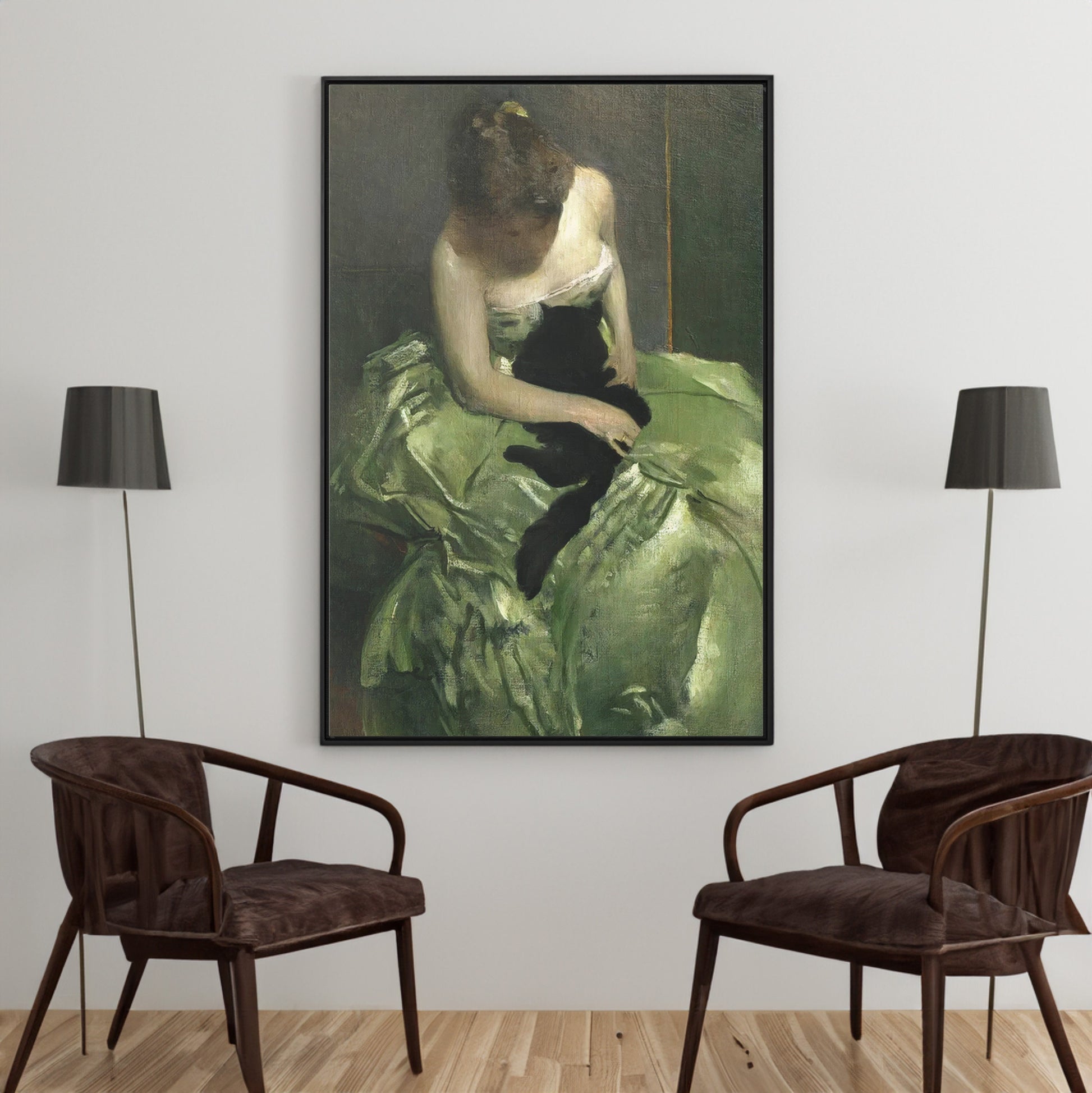 The Woman in the Green Dress by John White Alexander Painting Print