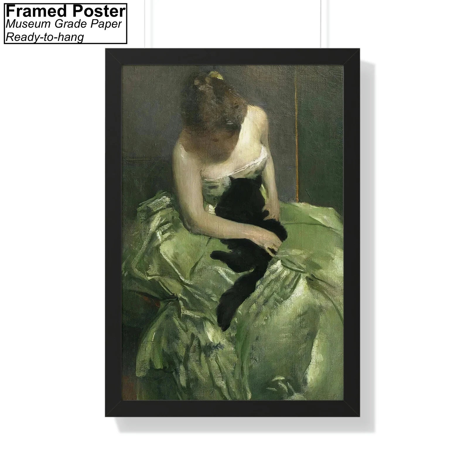 The Woman in the Green Dress John White Alexander Framed Poster